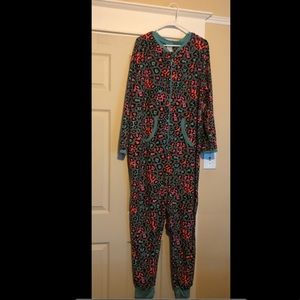 Colorful Leopard print fleece adult Onesie